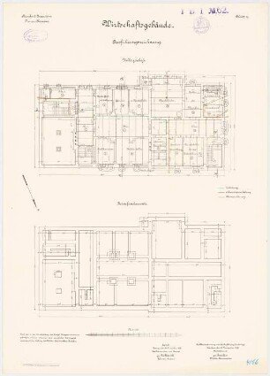 Pionierkaserne, Graudenz Wirtschaftsgebäude: Grundriss Fundamente, Keller 1:100