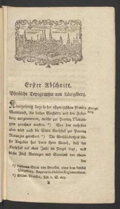 Erster Abschnitt. Physische Topographie von Königsberg