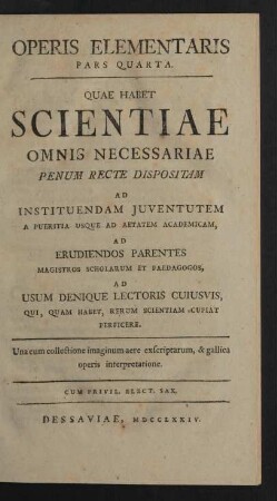 Ps. 4: Operis Elementaris Pars Quarta