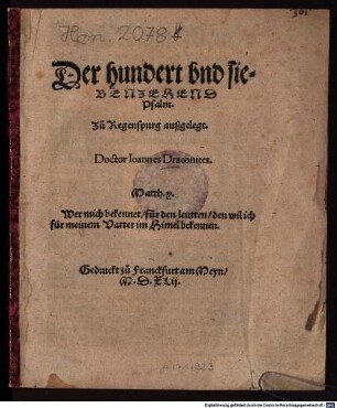 Der hundert und siebenzehend Psalm