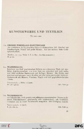 Kunstgewerbe und Textilien (Nr. 110-202)