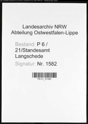 Sterberegister Standesamt Langschede