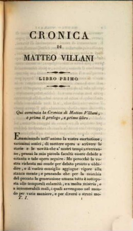Cronica di Matteo Villani : a miglior lezione ridotta coll'aiuto de testi a penna, 1