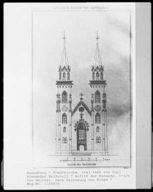 Sonneberg, Evangelische Stadtkirche Sankt Peter: Aufriss der Fassade
