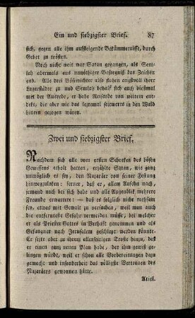 Zwei und siebzigster Brief. - Vier und siebzigster Brief.
