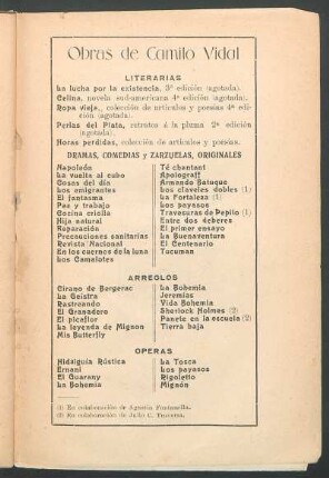 Obras de Camilo Vidal