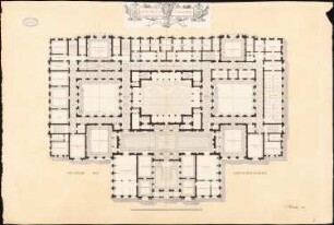 Reichstag, Berlin Zweiter Wettbewerb: Grundriss Hauptgeschoss 1:200