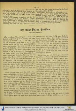 Der selige Petrus Canisius, ein heiliger Schulherr.