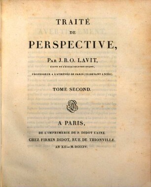 Traité de perspective, 2