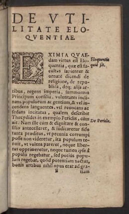 [Primus liber.] De utilitate eloquentiae.