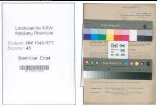 Entnazifizierung Ernst Bremicker , geb. 05.02.1903 (Baecker)