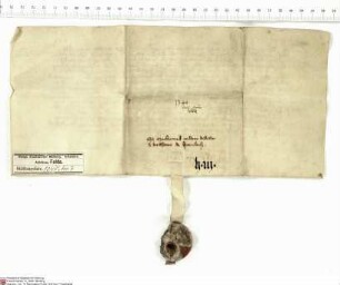 Kraft [III.] von Hohenlohe versichert Heinrich [von Hohenberg], Abt von Fulda, und dem Kloster Fulda die Burg und Stadt Möckmühl (Mekemule) mit al...