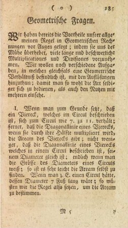 Geometrische Fragen