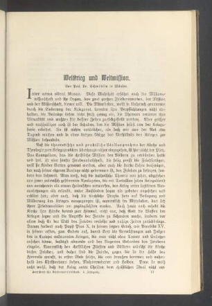 Weltkrieg und Weltmission