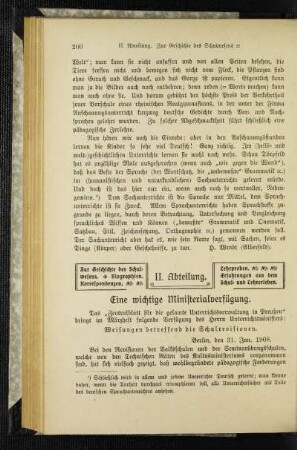¬Eine¬ wichtige Ministerialverfügung