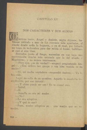 Capítulo XV - Dos caracteres y dos almas