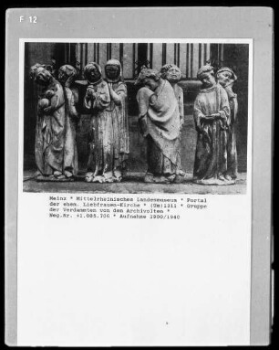 Portal der ehemaligen Liebfrauenkirche, Mainz, rechte Archivoltenfiguren: Verdammte