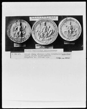 Siegel König Albrecht I. von Österreich (1298-1308), Ludwig IV. der Bayer (1214-1347), Margarte von Holland 1270