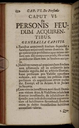 Caput VI. De Personis Feudum Acquirentibus.