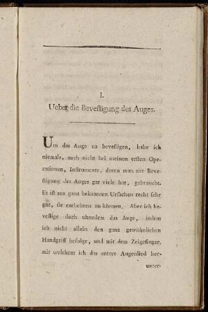 I. Ueber die Bevestigung des Auges.