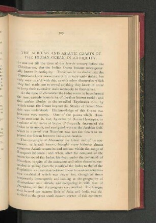The African and Asiatic Coasts of the Indian Ocean in Antiquity.