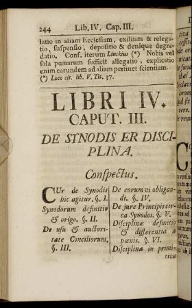 Caput III. De Synodis Er Disciplina.