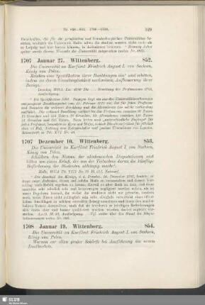 852. 1707, Januar 27. Wittenberg