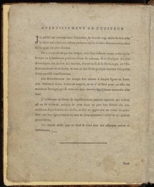Avertissement de L´Editeur.