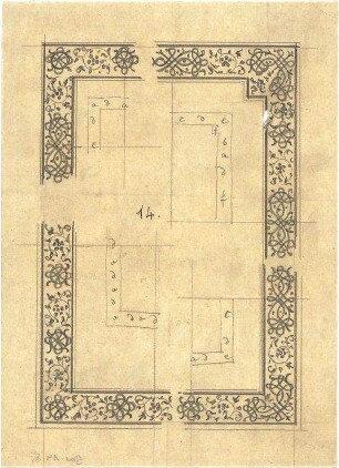 Gmelin, Leopold; Sammlung Gmelin: Handzeichnungen - Folio 5 - Dekoration (Ansicht)