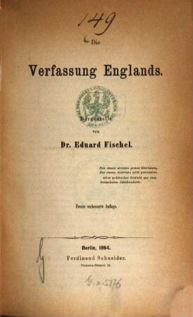 Die Verfassung Englands