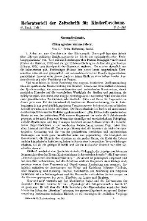 Pädagogisches Sammelreferat : [Sammelreferate]