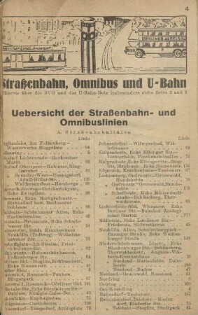 Uebersicht der Straßenbahn-und Omnibuslinien