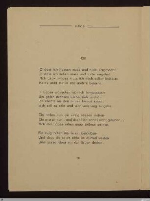 Sonette XIII : [SW XV: keine Sigle]; [SW XV, S. 66/143] / Willem Kloos