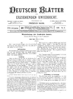 Wiederholung der Geschichte Josua's : (Schluss)