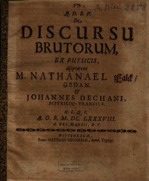De Discursu Brutorum
