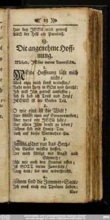 13. Die angenehme Hoffnung.
