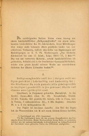 Beiträge zur Litteratur des geistlichen Liedes