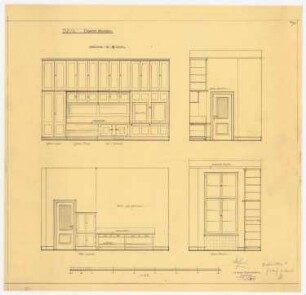Berliner Handelsgesellschaft, Berlin Erweiterung: Direktorwohnung: Wandansichten 1:25