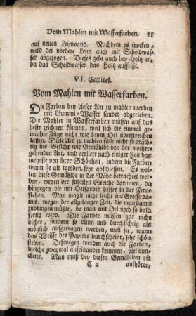 VI. Capitel. Vom Mahlen mit Wasserfarben.