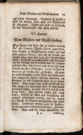 VI. Capitel. Vom Mahlen mit Wasserfarben.