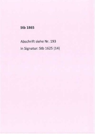 Stb 1865, Abschrift Nr. 193
