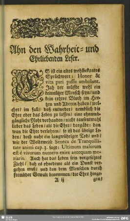 Ahn den Wahrheit- und Ehrliebenden Leser