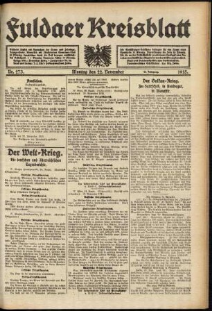 Ausgabe vom Montag, den 22. November 1915.