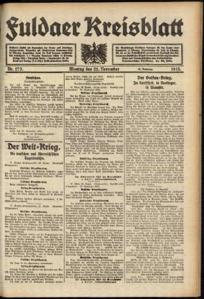 Ausgabe vom Montag, den 22. November 1915.