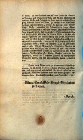 Pro Memoria : Einer Hochlöblichen Reichs-Versammlung leget Endes unterschriebene Gesandtschaft, in Verfolg letztern Reichs-Dictati vom 23. hujus, den Einfall Königlich-Preußischer Trouppen in die Cur-Sächsischen Lande und deren gewaltsame Occupation betreffend ... ; [Regenspurg den 25. Sept. 1756]