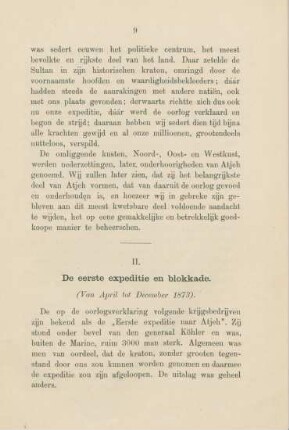 II. De eerste expeditie en blokkade (Van April tot December 1873)