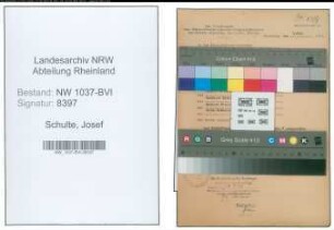 Entnazifizierung Josef Schulte , geb. 08.11.1898 (Spediteur)