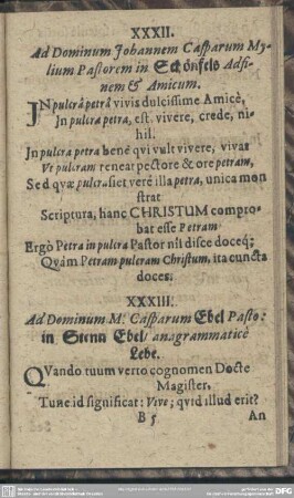 XXXII. Ad Dominum Johannem Casparum Mylium