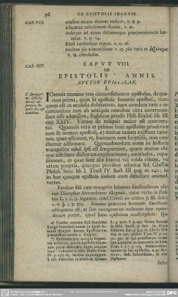 Caput VIII. De epistolis S. Ioannis
