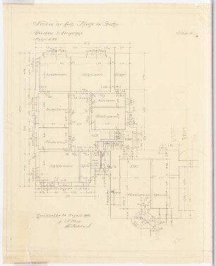 St. Elisabeth Kirche (mit Pfarrhaus), Bochum-Gerthe: Pfarrhaus, Obergeschossgrundriss 1:50